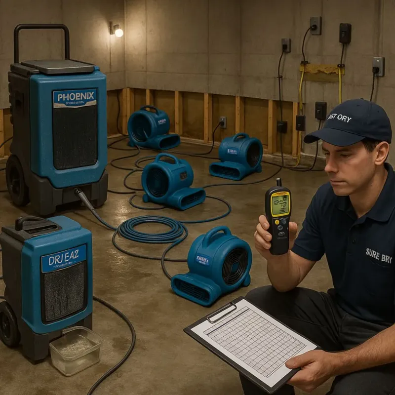 Structural Drying and Dehumidification process in Wharton, PA